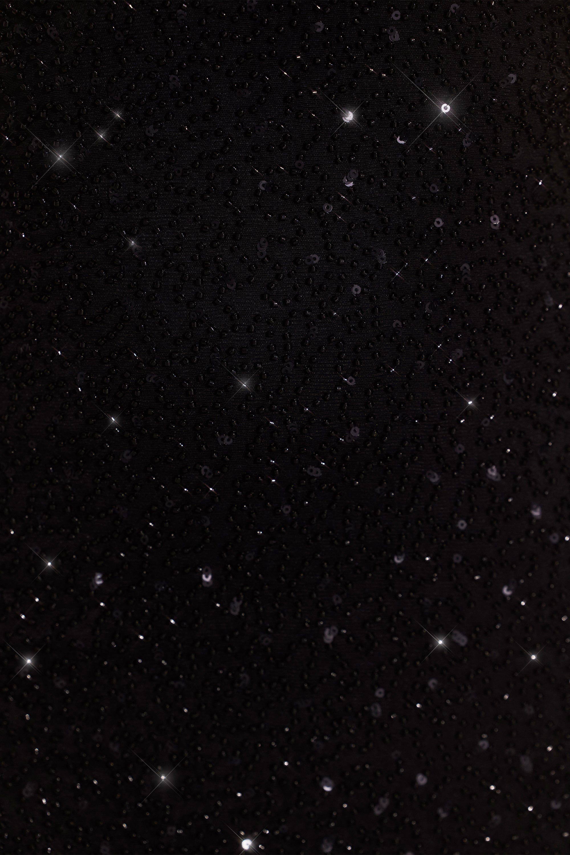 Embellished High Neck Keyhole Cut Out Evening Gown in Black