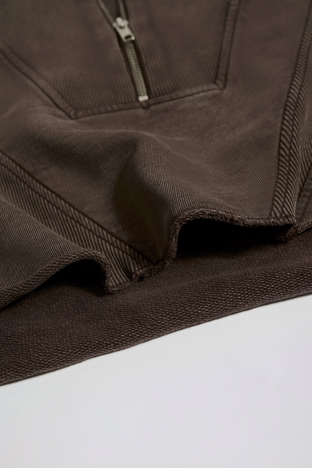 Acid Wash Cropped Sweatshirt in Brown