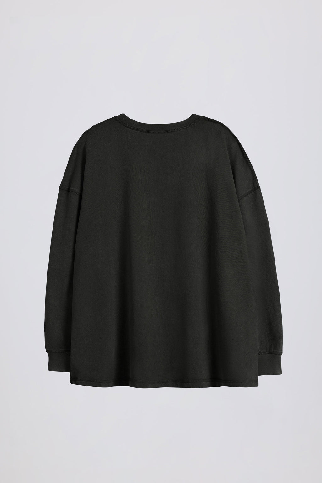 Acid Wash Long-Sleeve Oversized T-Shirt in Ash