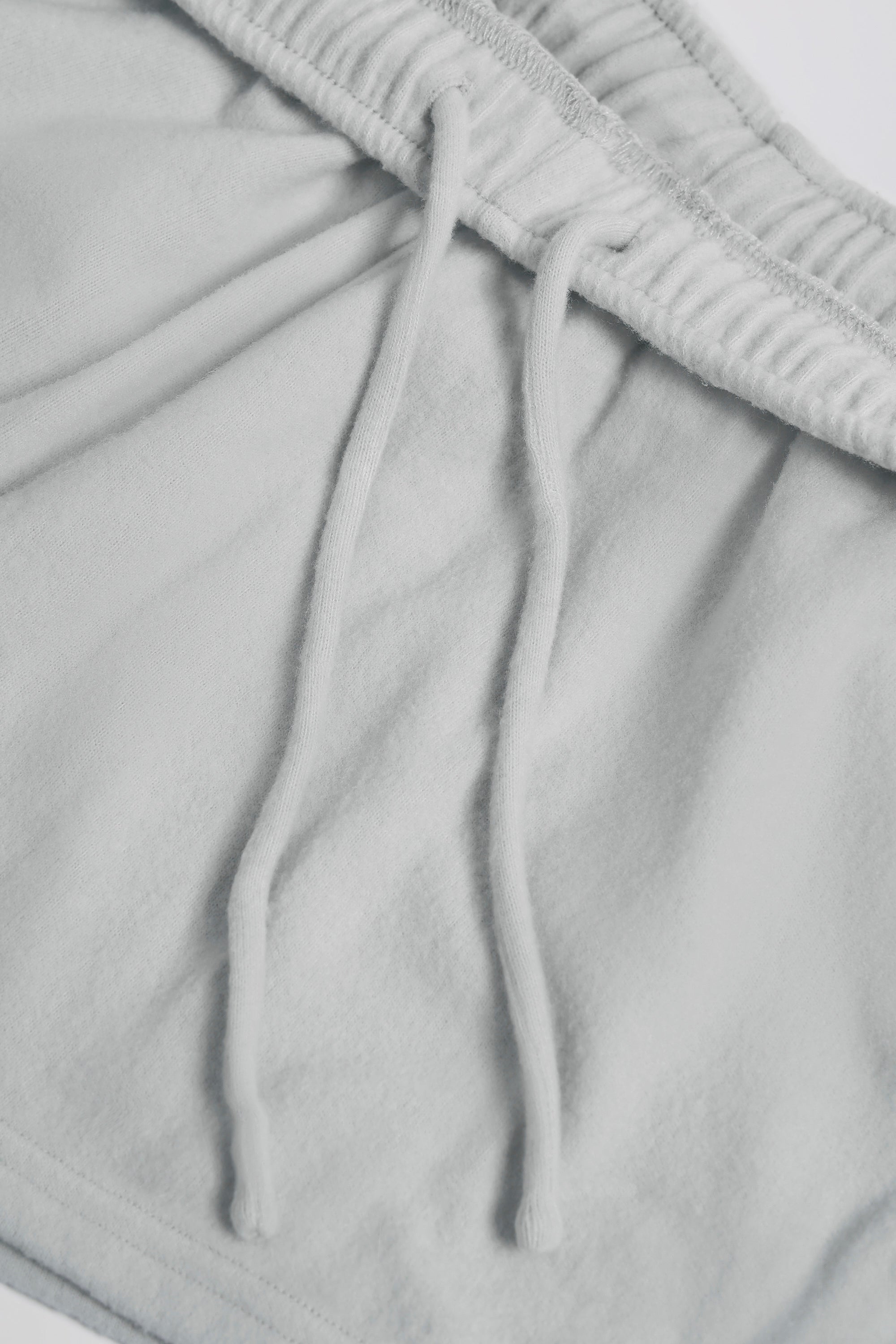 Brushed Jersey Elasticated Mini Shorts in Fog Grey