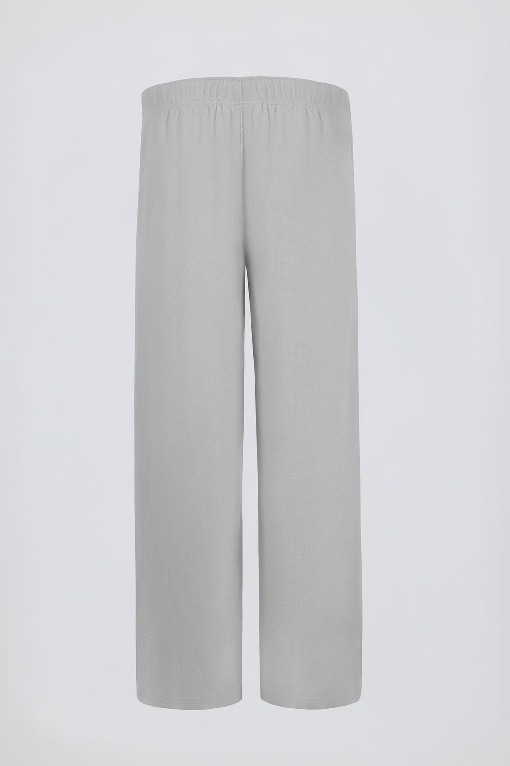 Brushed Jersey Wide-Leg Joggers in Fog Grey