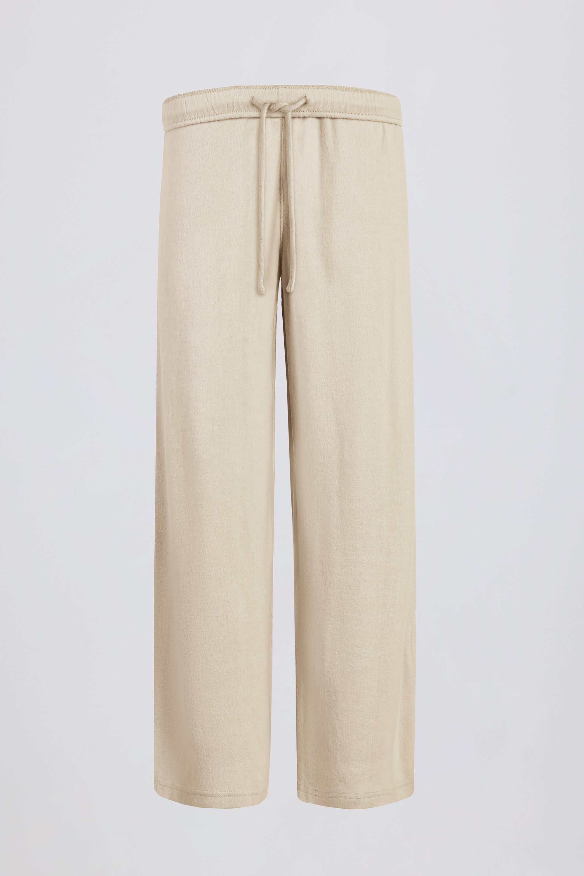 Petite Brushed Jersey Wide-Leg Joggers in Ecru