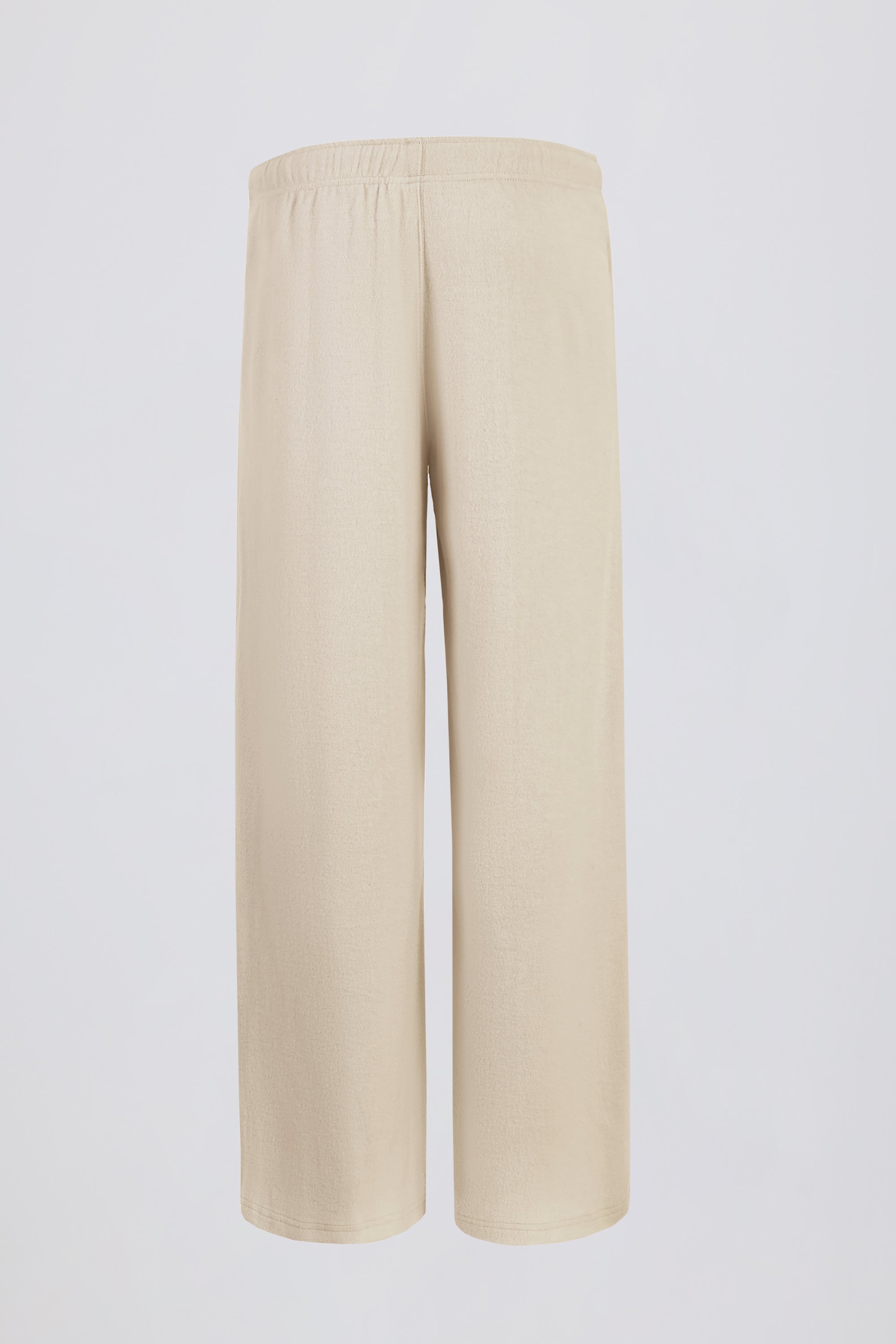 Petite Brushed Jersey Wide-Leg Joggers in Ecru