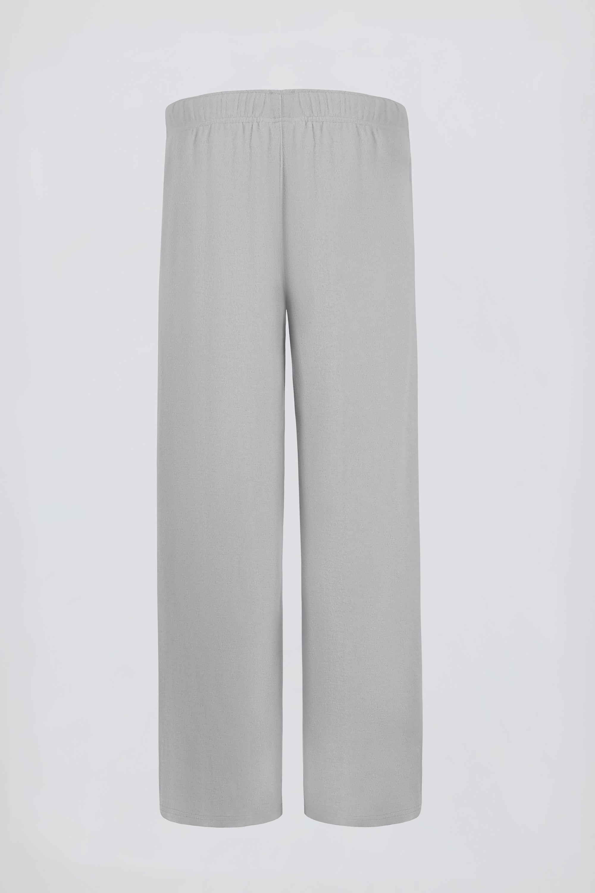 Petite Brushed Jersey Wide-Leg Joggers in Fog Grey
