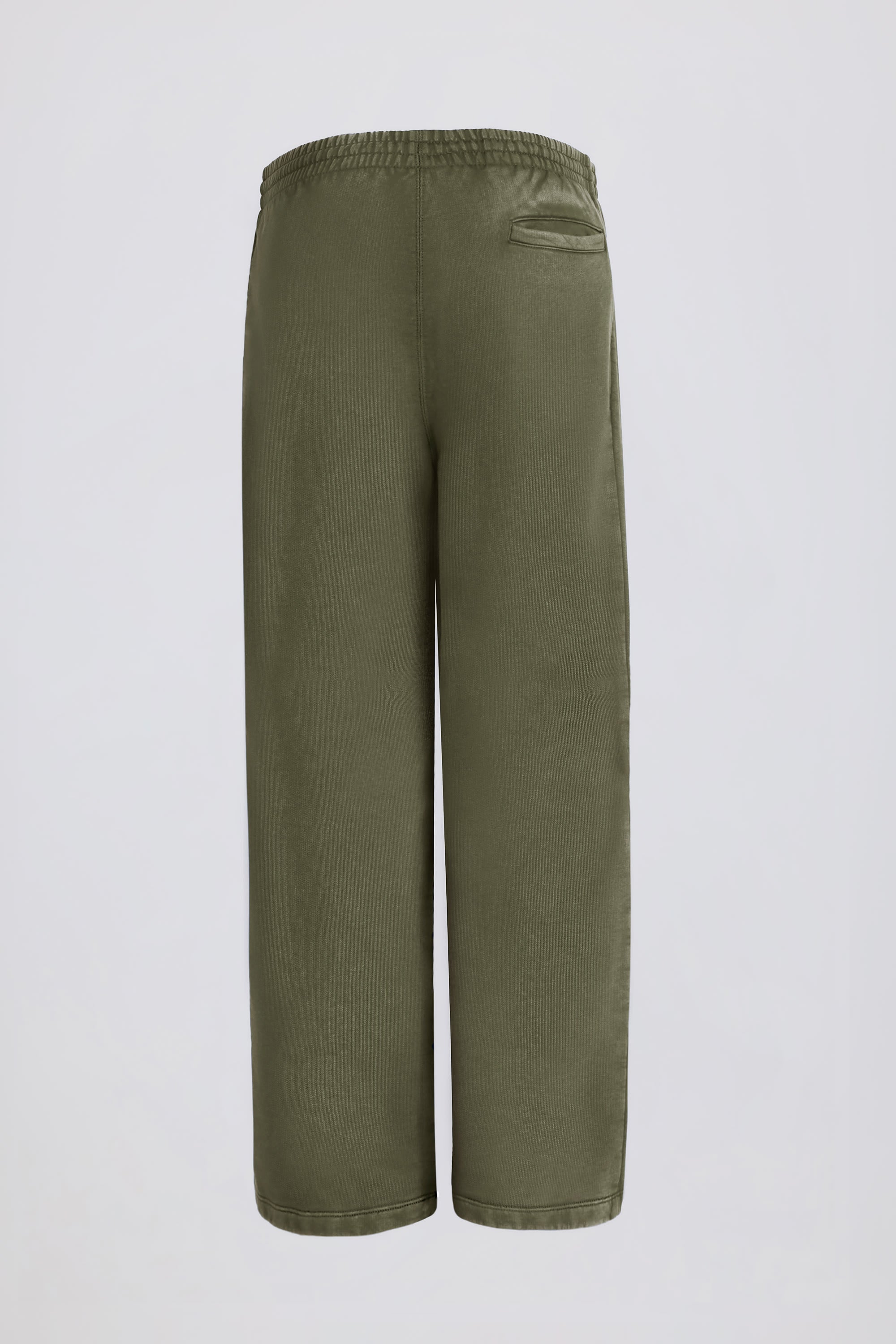 Acid Wash Wide-Leg Joggers in Light Green