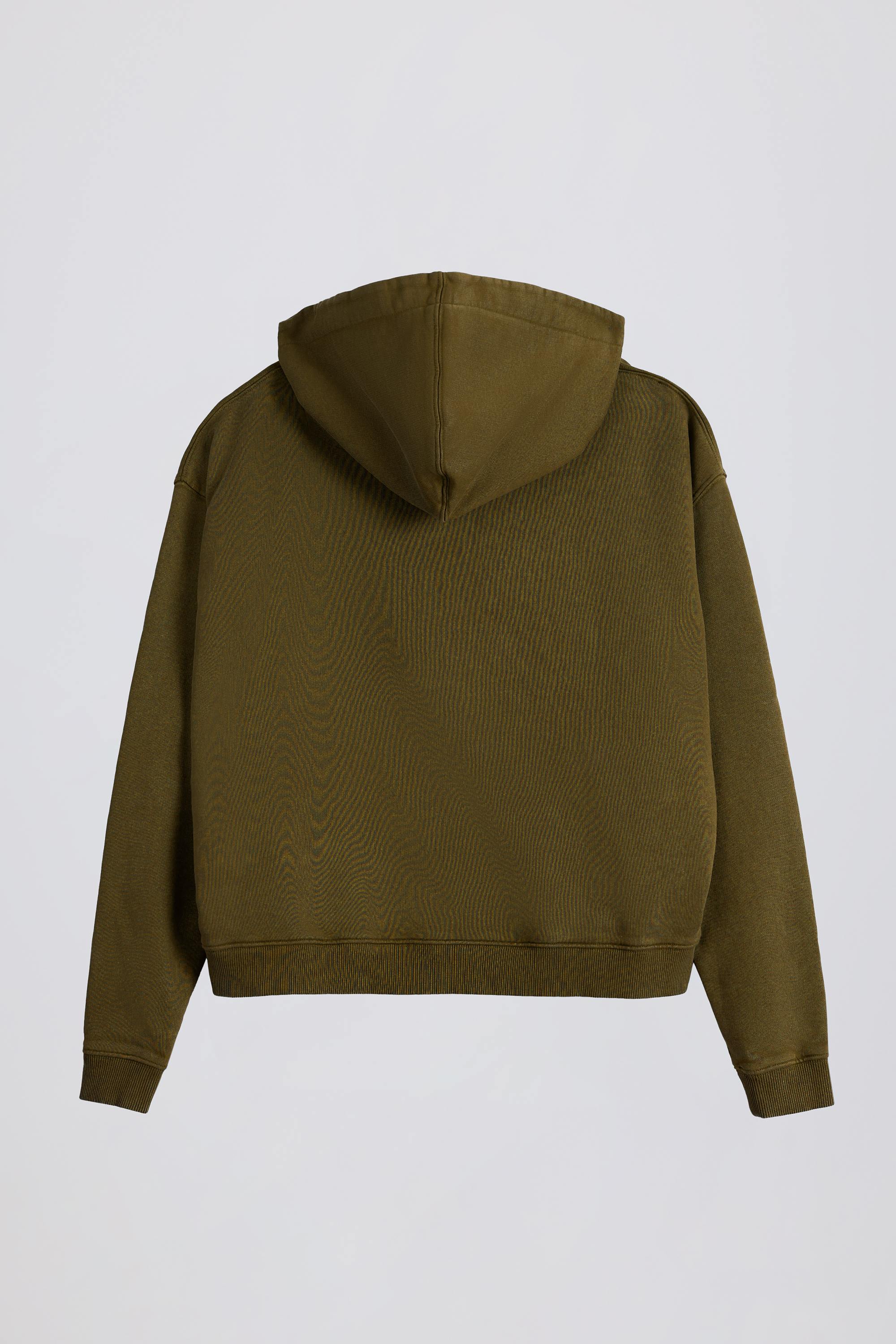 Acid Wash Oversized Hoodie in Dark Green