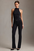 Backless Turtleneck Jumpsuit in Black